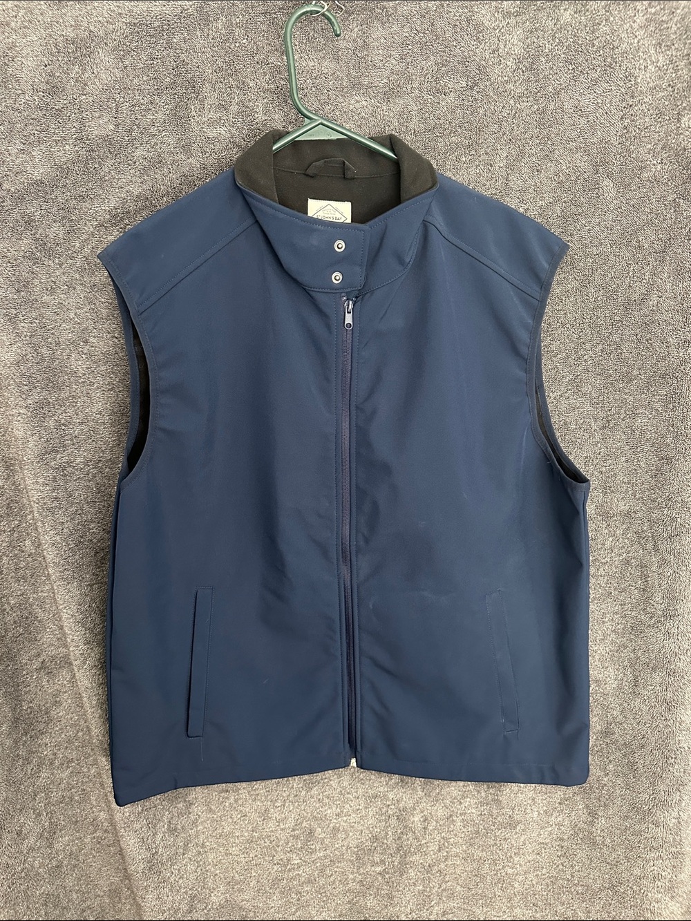 St. John's Bay Navy Shell Vest with Snap Collar
